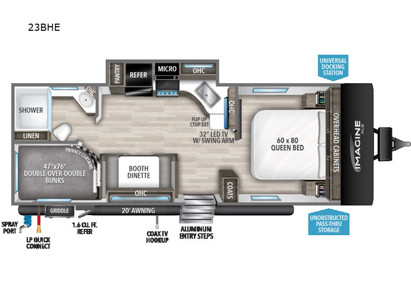 2023 Grand Design Imagine XLS 23BHE - Used Travel Trailer For Sale by RV Leaders & Camping Outlet in Adamsburg, Pennsylvania features Slideout