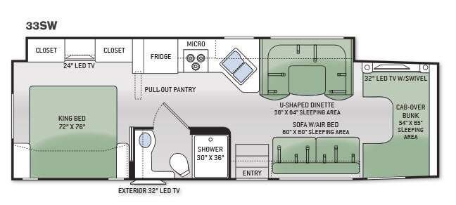 2015 Thor Motor Coach Chateau Super C 33SW - Used Super C For Sale by RV Leaders & Camping Outlet in Adamsburg, Pennsylvania features Slideout