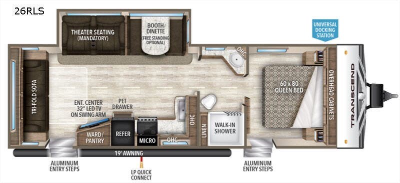 2019 Grand Design Transcend 26RLS - Used Travel Trailer For Sale by RV Leaders & Camping Outlet in Adamsburg, Pennsylvania features Slideout