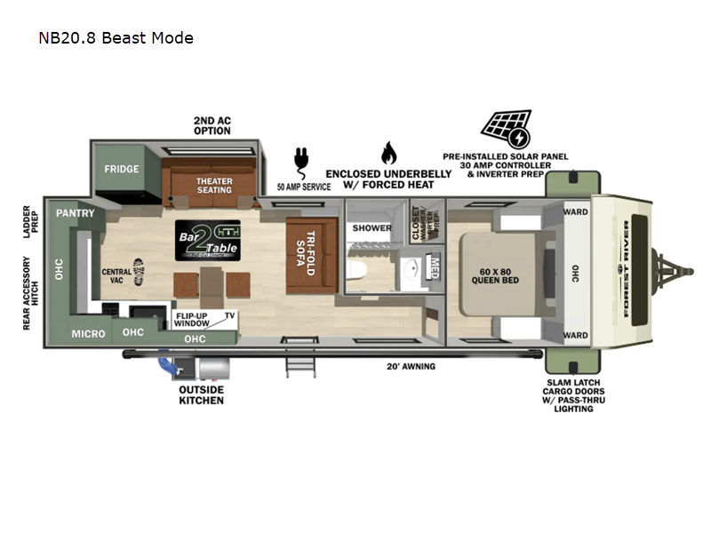 2026 Forest River No Boundaries NB20.8 Beast Mode - New Travel Trailer For Sale by RV Leaders & Camping Outlet in Adamsburg, Pennsylvania features Slideout