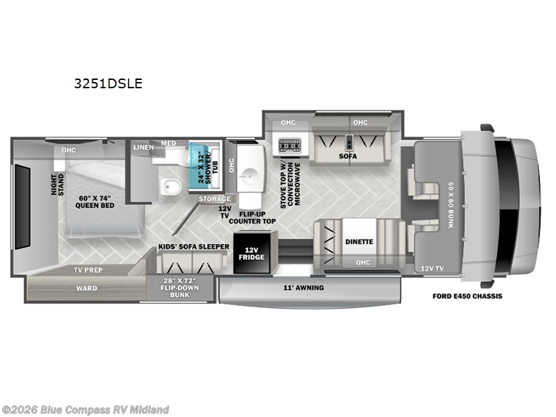 2026 Forest River Forester LE 3251DSLE Ford - New Class C For Sale by Blue Compass RV Midland in Midland, Michigan features Slideout