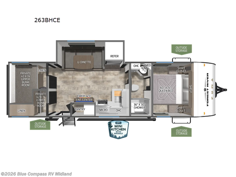 2026 Forest River Puma Camping Edition 263BHCE - New Travel Trailer For Sale by Blue Compass RV Midland in Midland, Michigan features Slideout