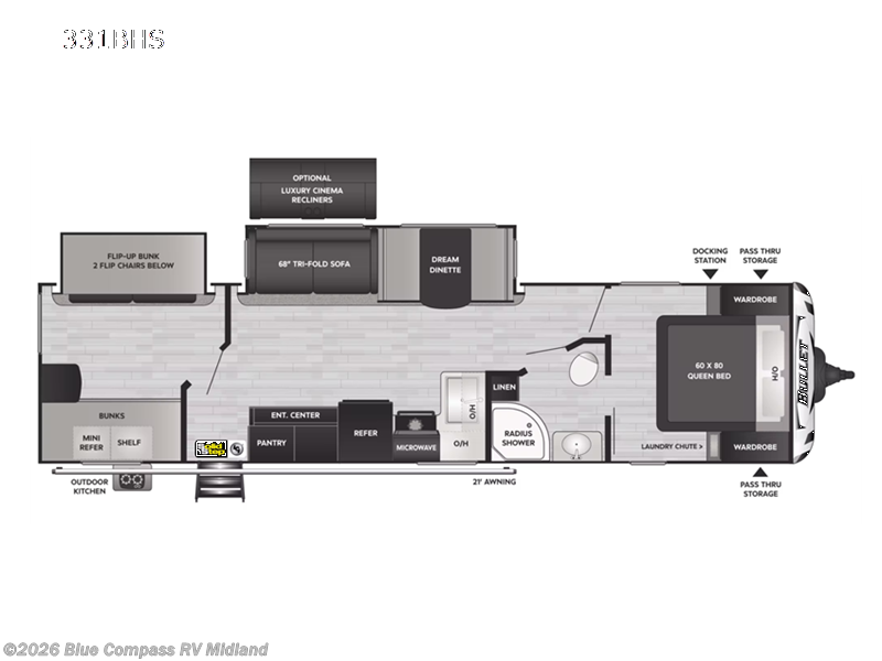 2022 Keystone Bullet 312BHS - Used Travel Trailer For Sale by Blue Compass RV Midland in Midland, Michigan features Slideout