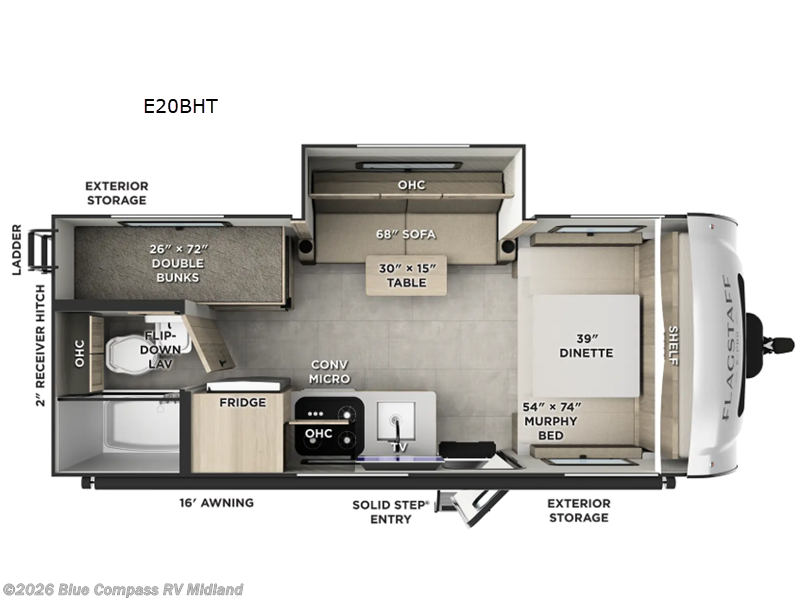 2026 Forest River Flagstaff E-Pro E20BHT - New Travel Trailer For Sale by Blue Compass RV Midland in Midland, Michigan features Slideout