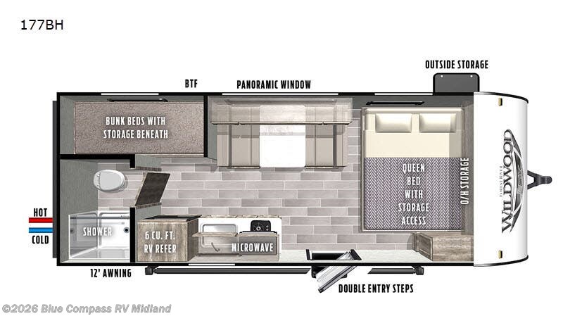 2020 Forest River Wildwood FSX 177BH - Used Travel Trailer For Sale by Blue Compass RV Midland in Midland, Michigan