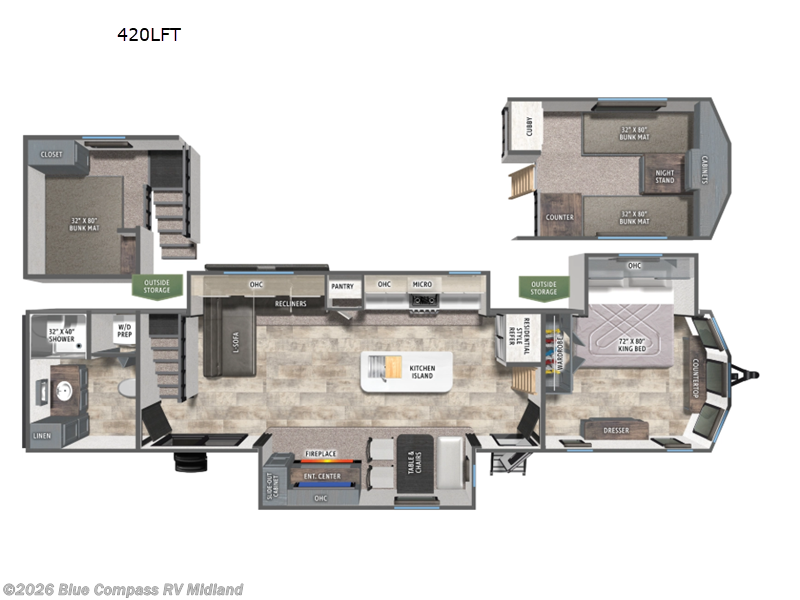 2026 Forest River Puma Vista 420LFT - New Destination Trailer For Sale by Blue Compass RV Midland in Midland, Michigan features Slideout