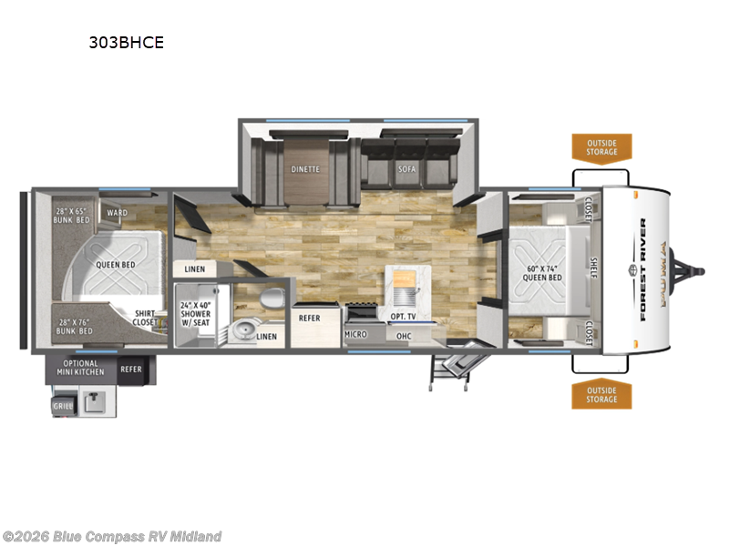 2026 Forest River Puma Camping Edition 303BHCE - New Travel Trailer For Sale by Blue Compass RV Midland in Midland, Michigan features Slideout