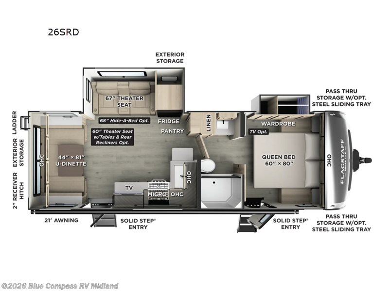 2026 Forest River Flagstaff Super Lite 26SRD - New Travel Trailer For Sale by Blue Compass RV Midland in Midland, Michigan features Slideout