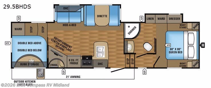 2017 Jayco Eagle HT 29.5BHDS - Used Fifth Wheel For Sale by Blue Compass RV Midland in Midland, Michigan features Slideout