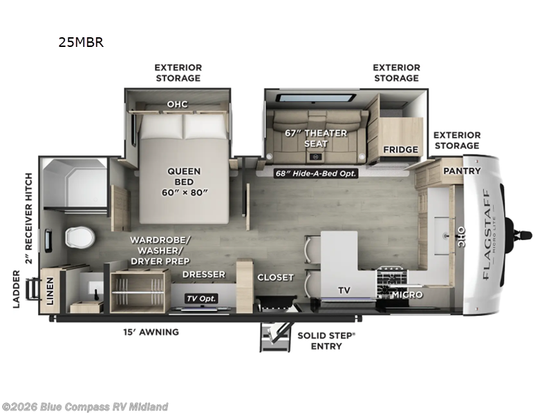 2027 Forest River Flagstaff Micro Lite 25MBR - New Travel Trailer For Sale by Blue Compass RV Midland in Midland, Michigan features Slideout