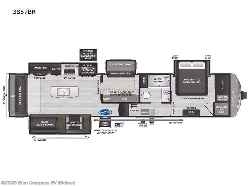 2023 Keystone Montana 3857BR - Used Fifth Wheel For Sale by Blue Compass RV Midland in Midland, Michigan features Slideout