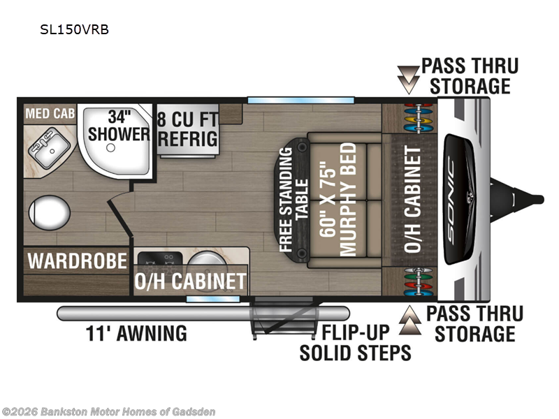 2025 Venture RV Sonic Lite SL150VRB - New Travel Trailer For Sale by Bankston Motor Homes of Gadsden in Attalla, Alabama
