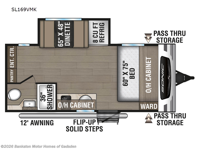2025 Venture RV Sonic Lite SL169VMK - New Travel Trailer For Sale by Bankston Motor Homes of Gadsden in Attalla, Alabama features Slideout