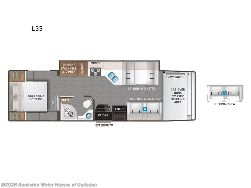 2025 Thor Motor Coach Omni Trail L35 - New Super C For Sale by Bankston Motor Homes of Gadsden in Attalla, Alabama features Slideout