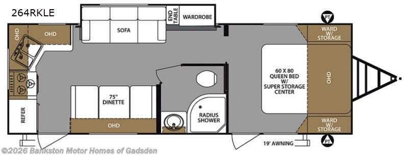 2018 Forest River Surveyor 264RKLE - Used Travel Trailer For Sale by Bankston Motor Homes of Gadsden in Attalla, Alabama features Slideout