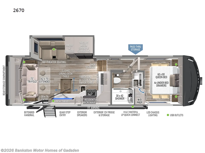 2026 Brinkley RV Model Z 2670 - New Fifth Wheel For Sale by Bankston Motor Homes of Gadsden in Attalla, Alabama features Slideout