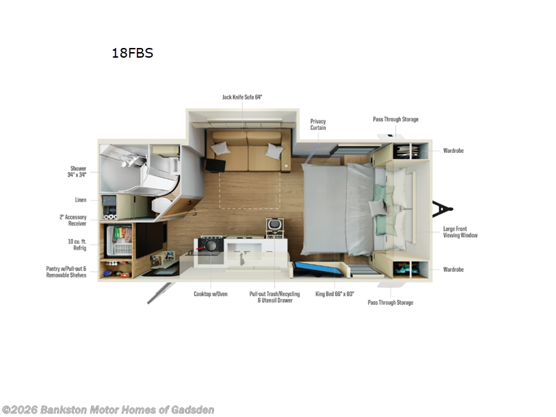 2026 Winnebago Thrive 18FBS - New Travel Trailer For Sale by Bankston Motor Homes of Gadsden in Attalla, Alabama features Slideout