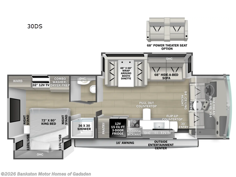2026 Forest River FR3 30DS - New Class A For Sale by Bankston Motor Homes of Gadsden in Attalla, Alabama features Slideout