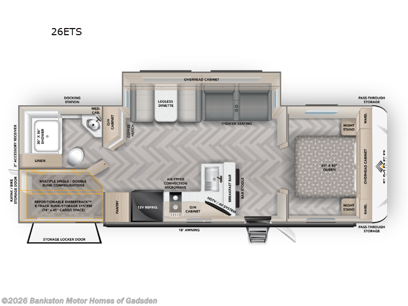 2026 Ember RV E-Series 26ETS - New Travel Trailer For Sale by Bankston Motor Homes of Gadsden in Attalla, Alabama features Slideout
