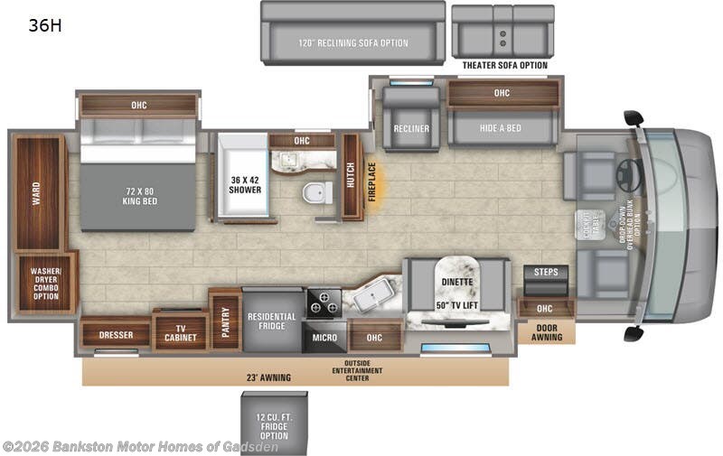 2020 Entegra Coach Emblem 36H - Used Class A For Sale by Bankston Motor Homes of Gadsden in Attalla, Alabama features Slideout
