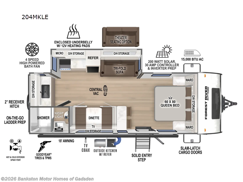 2026 Forest River Surveyor Legend 204MKLE - New Travel Trailer For Sale by Bankston Motor Homes of Gadsden in Attalla, Alabama features Slideout