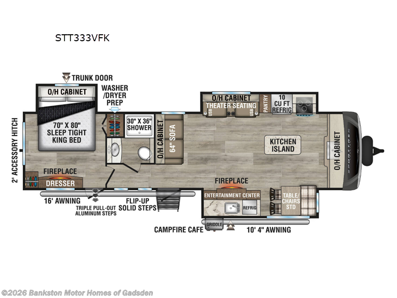2026 Venture RV SportTrek Touring Edition STT333VFK - New Travel Trailer For Sale by Bankston Motor Homes of Gadsden in Attalla, Alabama features Slideout