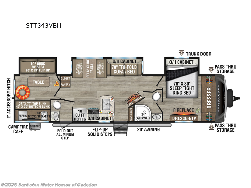 2026 Venture RV SportTrek Touring Edition STT343VBH - New Travel Trailer For Sale by Bankston Motor Homes of Gadsden in Attalla, Alabama features Slideout