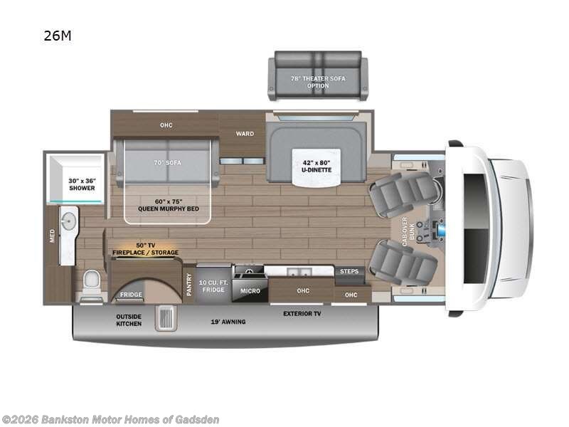 2026 Entegra Coach Odyssey 26M - New Class C For Sale by Bankston Motor Homes of Gadsden in Attalla, Alabama features Slideout