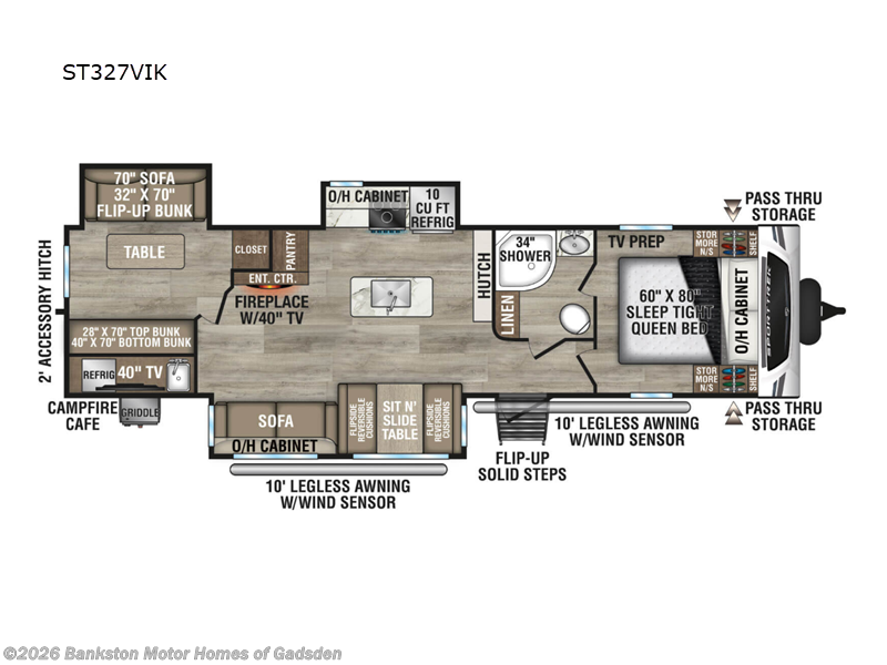 2026 Venture RV SportTrek ST327VIK - New Travel Trailer For Sale by Bankston Motor Homes of Gadsden in Attalla, Alabama features Slideout