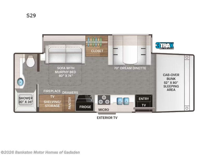 2026 Thor Motor Coach Omni Trail S29 - New Super C For Sale by Bankston Motor Homes of Gadsden in Attalla, Alabama features Slideout