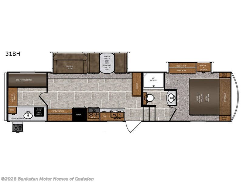 2019 Forest River Wildcat 31BH - Used Fifth Wheel For Sale by Bankston Motor Homes of Gadsden in Attalla, Alabama features Slideout