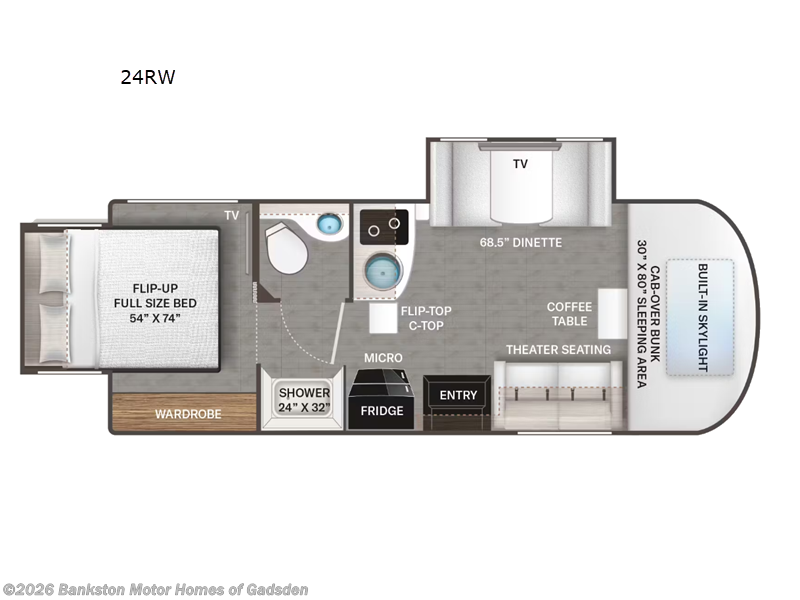 2026 Thor Motor Coach Delano Sprinter 24RW - New Class C For Sale by Bankston Motor Homes of Gadsden in Attalla, Alabama features Slideout