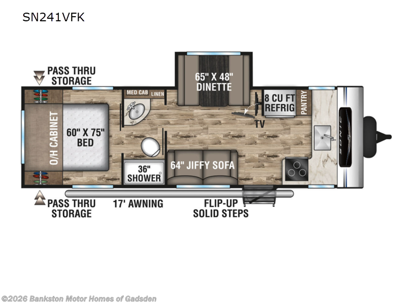 2022 Venture RV Sonic SN241VFK - Used Travel Trailer For Sale by Bankston Motor Homes of Gadsden in Attalla, Alabama features Slideout