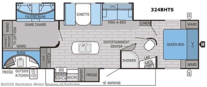 2016 Jayco Eagle 324BHTS - Used Travel Trailer For Sale by Bankston Motor Homes of Gadsden in Attalla, Alabama features Slideout