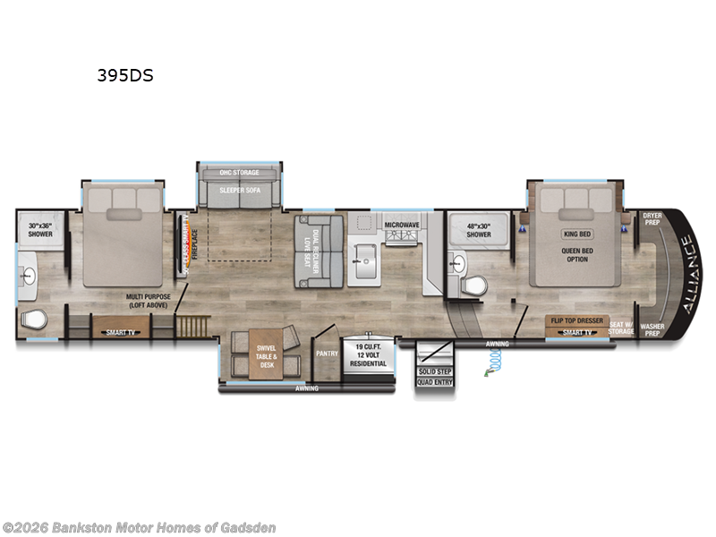 2025 Alliance RV Paradigm 395DS - New Fifth Wheel For Sale by Bankston Motor Homes of Gadsden in Attalla, Alabama features Slideout