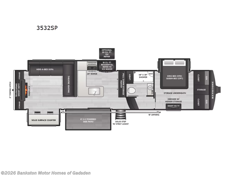 2026 Keystone Montana 3532SP - New Fifth Wheel For Sale by Bankston Motor Homes of Gadsden in Attalla, Alabama features Slideout