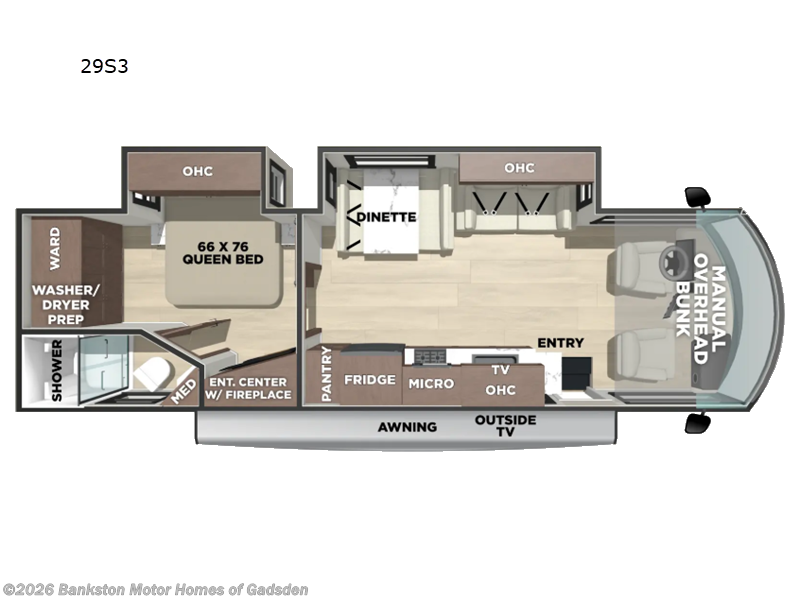 2026 Forest River Georgetown 3 Series 29S3 - New Class A For Sale by Bankston Motor Homes of Gadsden in Attalla, Alabama features Slideout