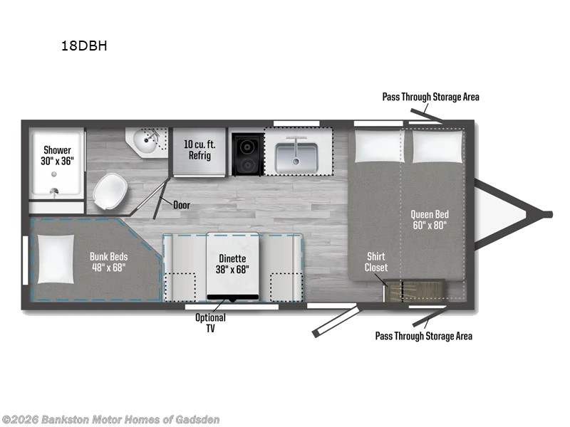 2026 Winnebago Access 18DBH - New Travel Trailer For Sale by Bankston Motor Homes of Gadsden in Attalla, Alabama