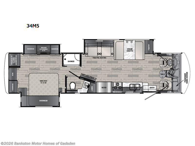 2022 Forest River Georgetown 5 Series 34M5 - Used Class A For Sale by Bankston Motor Homes of Gadsden in Attalla, Alabama features Slideout