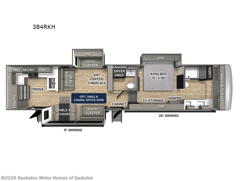 2026 Palomino Columbus 384RKH - New Fifth Wheel For Sale by Bankston Motor Homes of Gadsden in Attalla, Alabama features Slideout