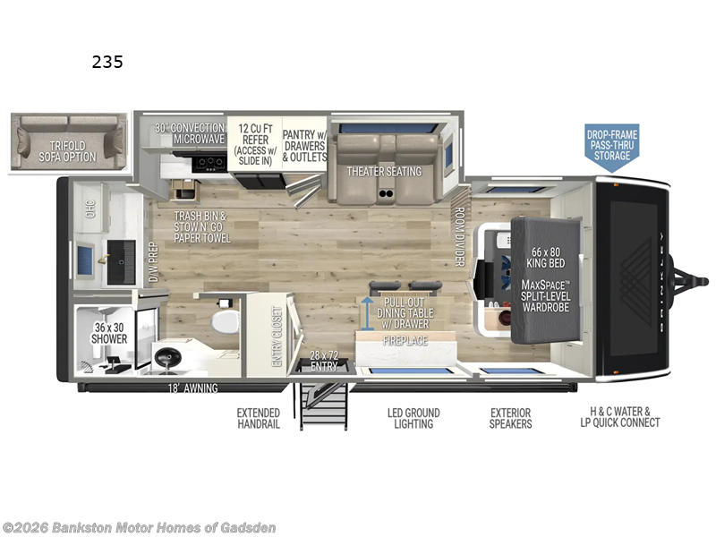 2026 Brinkley RV Model I 235 - New Travel Trailer For Sale by Bankston Motor Homes of Gadsden in Attalla, Alabama features Slideout
