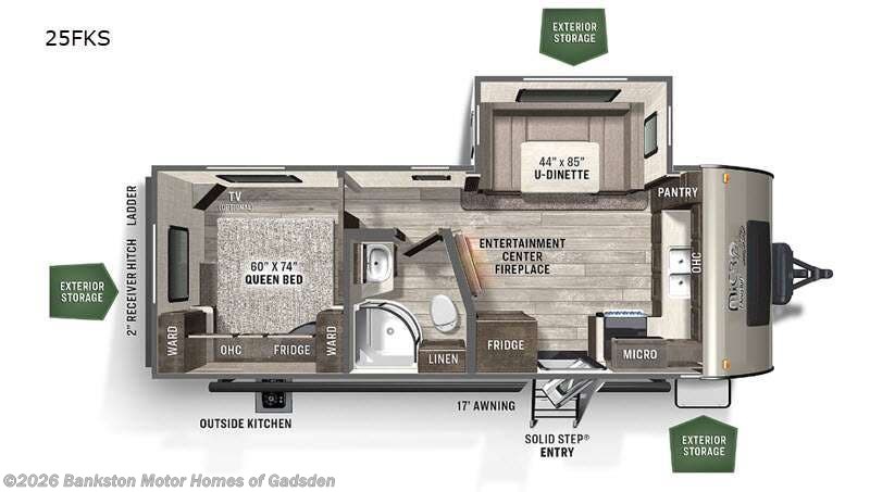 2021 Forest River Flagstaff Micro Lite 25FKS - Used Travel Trailer For Sale by Bankston Motor Homes of Gadsden in Attalla, Alabama features Slideout