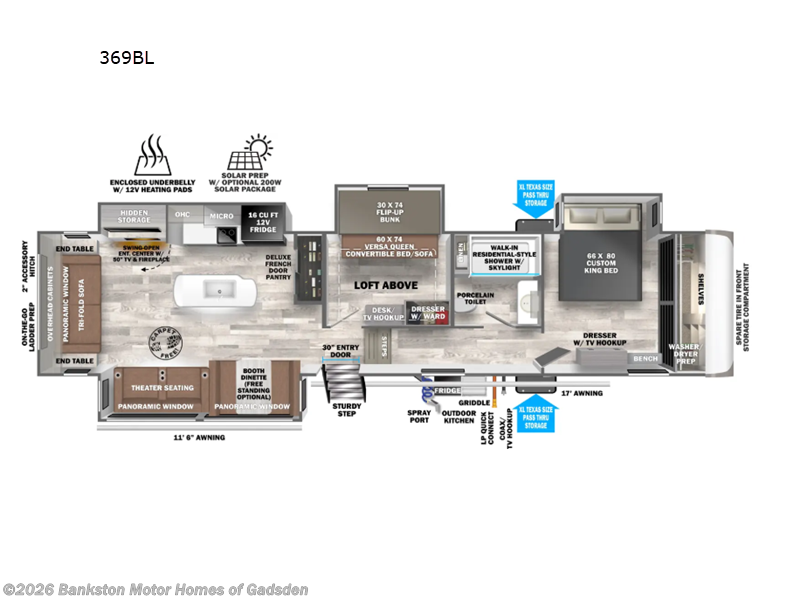 2026 Forest River Wildwood Heritage Glen 369BL - New Fifth Wheel For Sale by Bankston Motor Homes of Gadsden in Attalla, Alabama features Slideout