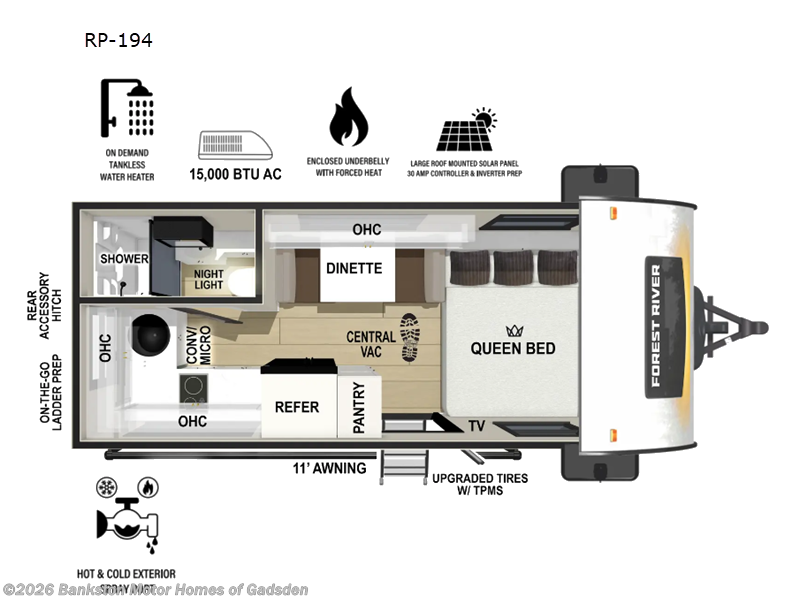2026 Forest River R Pod RP-194 - New Travel Trailer For Sale by Bankston Motor Homes of Gadsden in Attalla, Alabama