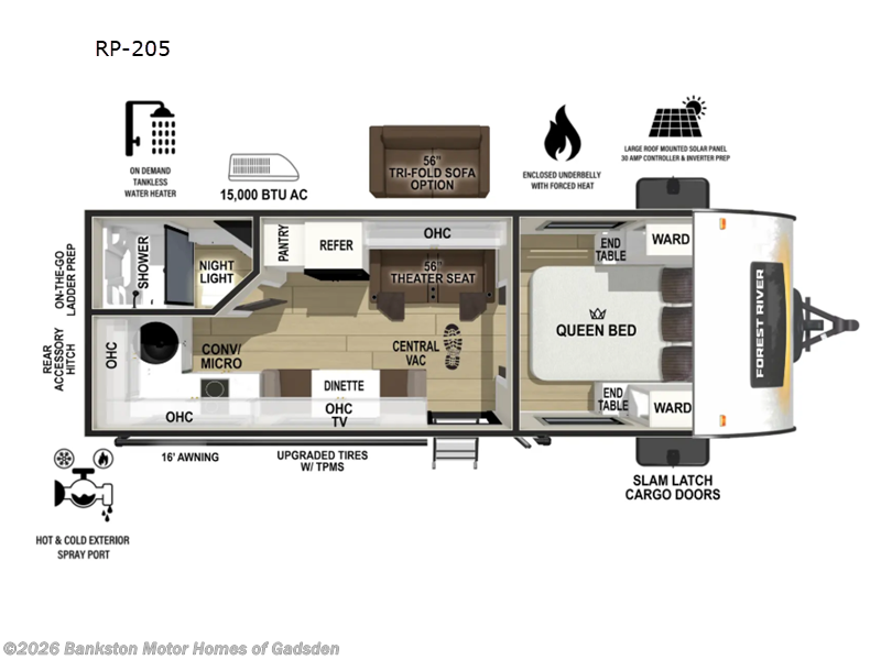 2026 Forest River R Pod RP-205 - New Travel Trailer For Sale by Bankston Motor Homes of Gadsden in Attalla, Alabama