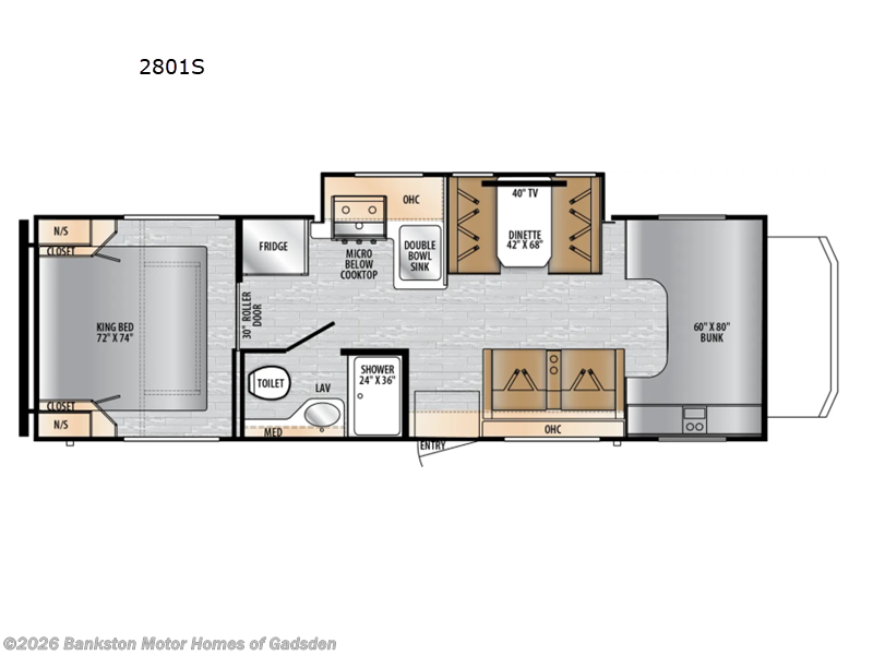 2026 East to West College Avenue 2801S - New Class C For Sale by Bankston Motor Homes of Gadsden in Attalla, Alabama features Slideout