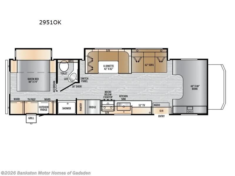 2026 East to West College Avenue 2951OK - New Class C For Sale by Bankston Motor Homes of Gadsden in Attalla, Alabama features Slideout