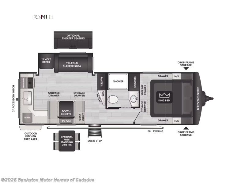 2026 Keystone Cougar Half-Ton 25MLE - New Travel Trailer For Sale by Bankston Motor Homes of Gadsden in Attalla, Alabama features Slideout