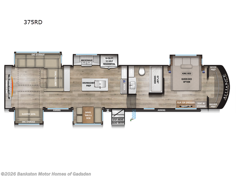 2025 Alliance RV Paradigm 375RD - New Fifth Wheel For Sale by Bankston Motor Homes of Gadsden in Attalla, Alabama features Slideout