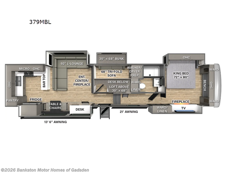 2026 Palomino Columbus 379MBL - New Fifth Wheel For Sale by Bankston Motor Homes of Gadsden in Attalla, Alabama features Slideout